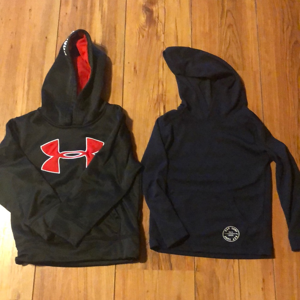 Under Armour and Baby Gap sweatshirts.